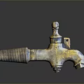 Vintage Brass Faucet With Rustic Texture And Classic Design For Home Use