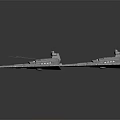 Two Triangular Sci Fi Spaceship Models With Detailed Gray Metallic Structure