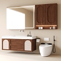 Chinese Hanging Bathroom Cabinet Bathroom Cabinet Toilet Mirror Cabinet 3d model