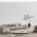 Modern sofa coffee table combination 3d model