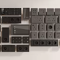 Modern Black Switch Panels with Various Styles and Different Socket Layouts