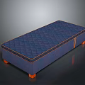 Navy Blue Mattress with Diamond Pattern and Orange Trim Short Legs Modern Design