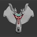 Futuristic Spaceship Design With Streamlined White Body And Red Blue Accents For Space Exploration