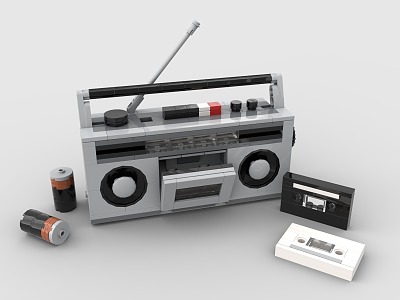 LEGO Toy Blocks Radio Recorder Home Appliances Vintage Tape 3d model