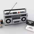 Detailed DIY Building Block Radio Model With Batteries Cassette Tapes and Small Box