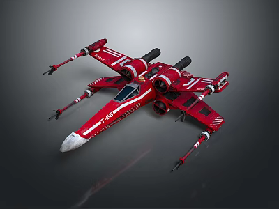 Red Twin Engine Fighter Jet With Sleek Cockpit And Aerodynamic Wing Design 3d model