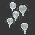 Colorful Hot Air Balloons With Vibrant Patterns Floating In Dark Background