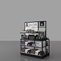 Cosmetic Retail Display Shelves Featuring Chanel Dior HR Products And Multi Tier Black Frame Design