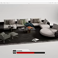 Modern Sofa Coffee Table Combination Sofa Coffee Table 3d model