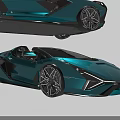 Teal Convertible Sports Car With Sleek Aerodynamic Design And Alloy Wheels