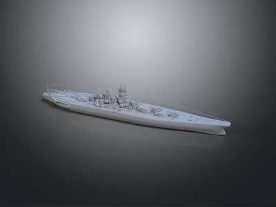 Detailed Gray Warship Model Featuring Naval Vessel Structure And Smooth Surface 3d model