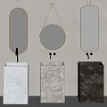 Sink basin sink smart mirror scene number 3d model