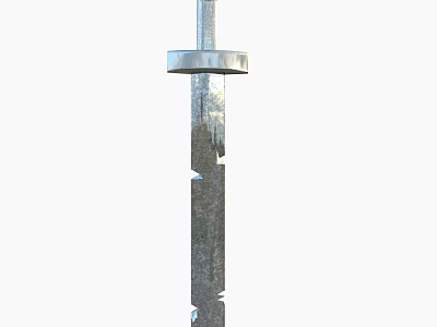 Silver Metal Sword Traditional Weapon With Sharp Blade And Polished Handle 3d model