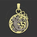Elegant Golden Pendant Featuring Lizard Design And Bubble Decorations For Daily Use