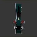 Green Motorcycle With Red Seat Black Accents Exposed Engine And Orange Exhaust Pipes