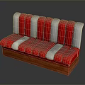 Red and White Striped Sofa With Wooden Base Modern Living Room Furniture Design