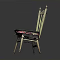 Unique Wooden Chair Design With Carved Backrest Patterned Seat And Sturdy Legs