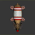 Christmas Themed Reindeer Decoration With Red Nose Decorative Saddle And Ornamental Barrels
