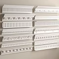 White Decorative Lines With Various Ornate Patterns For Interior Wall Design 3d model