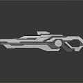 Futuristic Metallic Weapon Design With Sleek Geometric Shapes And Reflective Surface