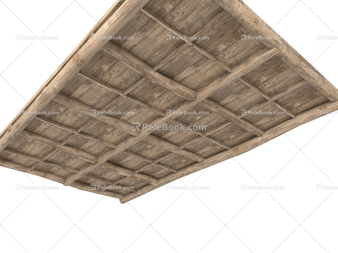 Chinese-style log ceiling mortise and tenon joint structure roof Chinese-style wood board ceiling wood structure roof log roof ancient building frame roof wood structure frame roof 3d model