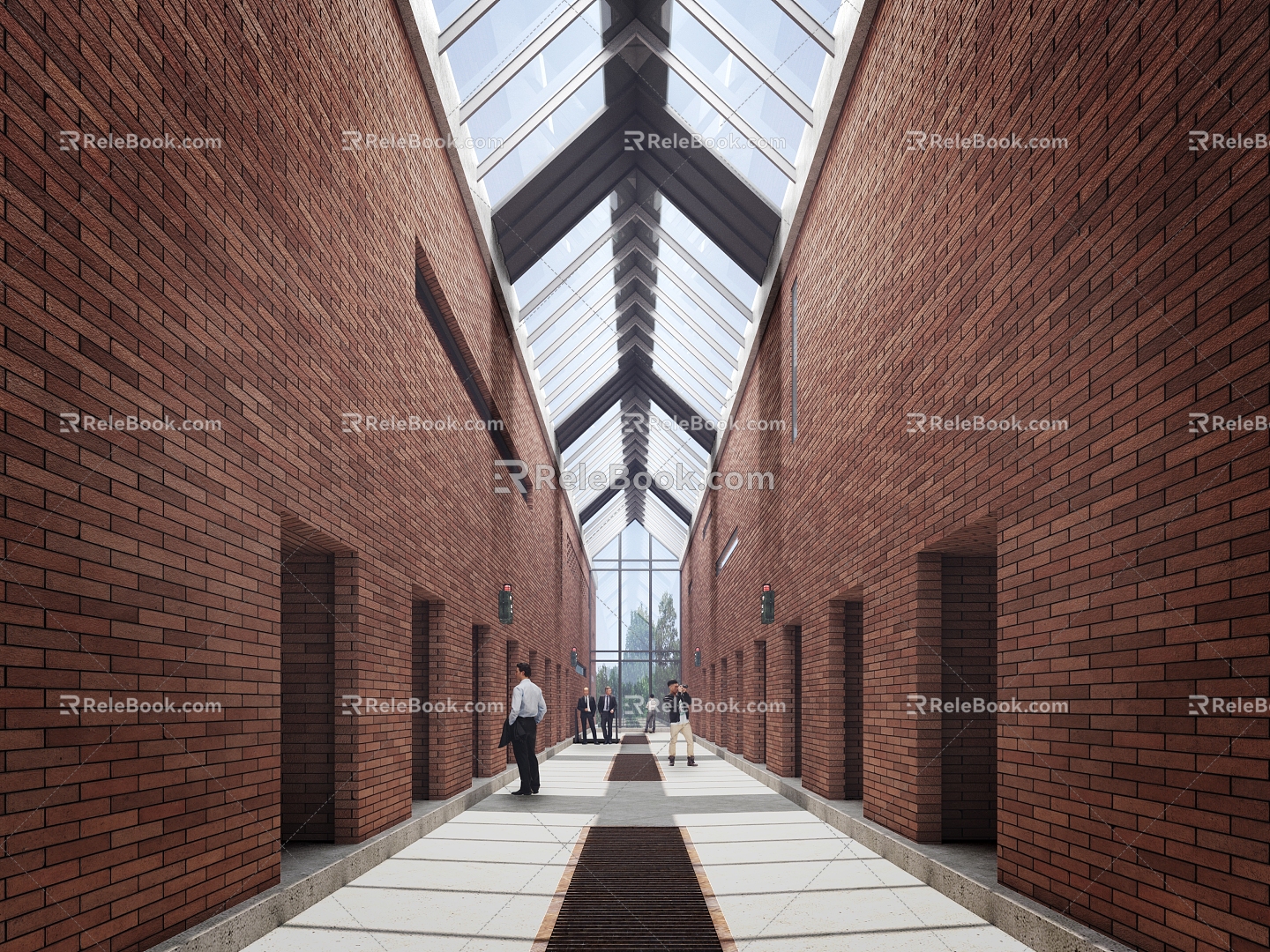 Museum Prison Museum Prison Red Brick Wall Prison Aisle Aisle 3d model