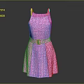 Stylish Pink Checkered Sleeveless Fit And Flare Dress For Women With Belt