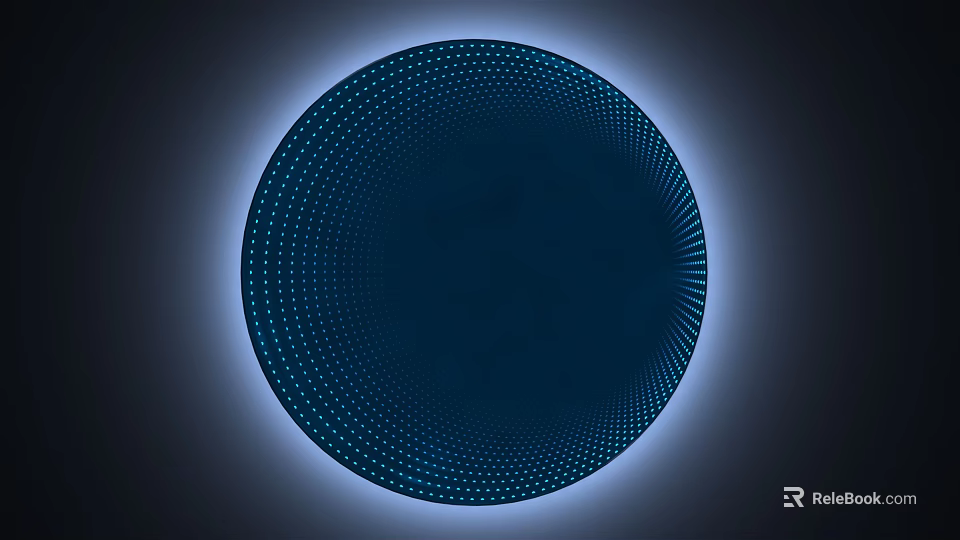 Tech-Integrated Commercial Equipment Featuring Blue Circular LED Dot Matrix 3d model 