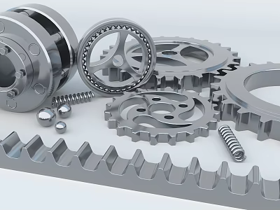 Durable Metal Hardware Tools With Gears Screws And Precision Bearings 3d model
