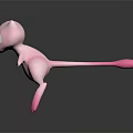 Cute Pink Pokémon Mew Character with Big Blue Eyes and Long Tail in 3D Render