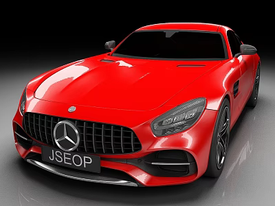 Red Stylish Sports Car Front View With Sleek Design And Glossy Finish 3d model