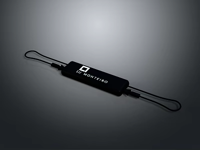 Fashionable Black POINTFINDER Lanyard Clothing Accessory With Brand Logo Design 3d model