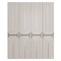 Modern Wardrobe Design With Geometric Patterns Gold Lines And Circular Handles 3d model