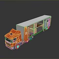 Red Cargo Truck With White Container And Storage Compartments For Logistics Transport