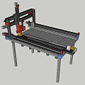 Mechanical Arm Equipment With Metal Frame And Perforated Workbench Setup 3d model