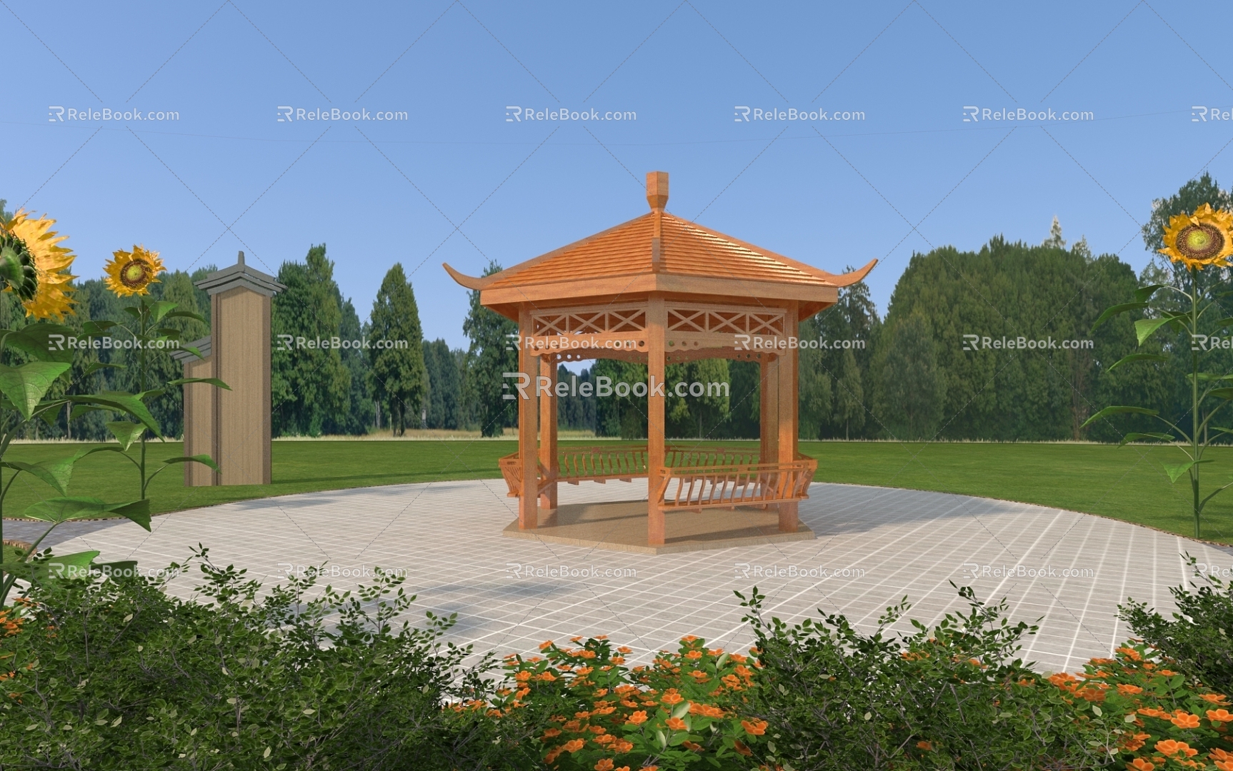 Park pavilion, rest pavilion, pavilion, Chinese pavilion, retro pavilion, national style pavilion, rest stool, park sign 3d model