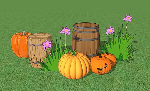 Modern Pumpkin Wooden Box Features 3d model