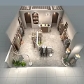Clothing Store Interior Design With Clothing Racks Mannequins Decorative Plants And Modern Lighting