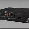 Black Electronic Multi Interface Hub With HDMI USB LAN RS232 VGA Connectivity Ports 3d model