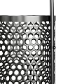 Public Facility Metal Trash Can With Perforated Mesh Design And Sturdy Stand