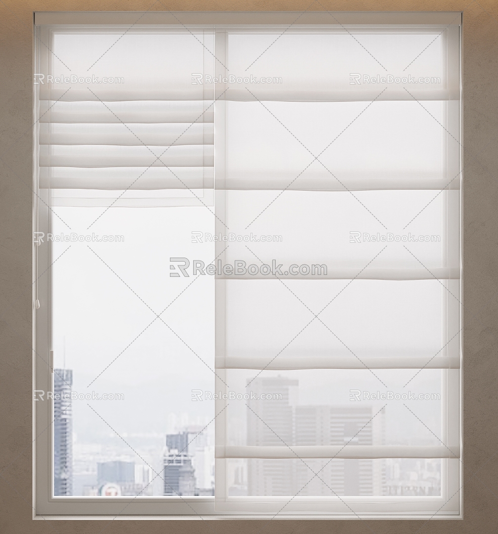 Cloth blinds Venetian blinds Curtain Shangri-La blinds Rolling blinds Honeycomb blinds Roman blinds 3d model