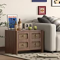 Antique side table sofa side table square side table 3d model