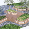 Modern Tree Pool Wide View Tree Pool Seat Landscape Flower Pool Arc Tree Pool 3d model