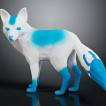 Polygonal Blue And White Fox Shaped Decorative Figurine For Home Furniture Decor