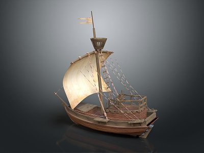 Modern Sailing Cartoon Sailing Small Sailing 3d model