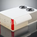Carrier Air Conditioner Fan Unit With Dual Fans White Metal Casing And Red Accents