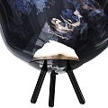 Contemporary Amber Glass Floor Lamp With Tripod Base And Multiple Styles