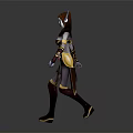 Fantasy Female Elven Warrior Character With Decorative Golden Armour Holding Swords In Battle Pose