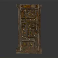 Antique Bronze Carved Decorative Cabinet With Intricate Patterns And Design