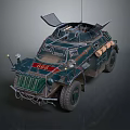 Vintage Military Vehicle With Camouflage Paint Open Top Hatch Antenna And Red Insignia